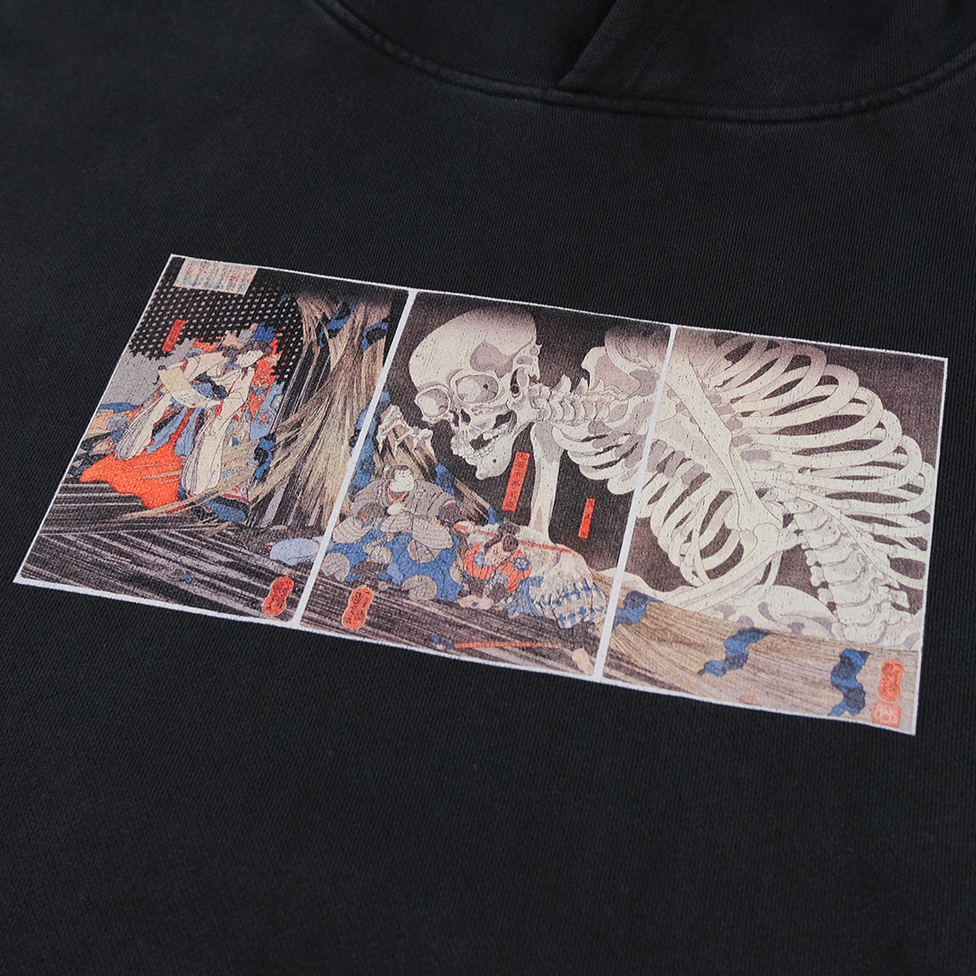SKELETON HOODIE VINTAGE BLACK