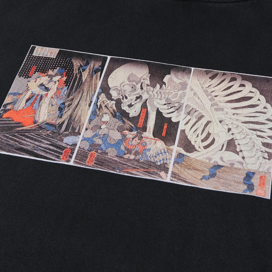 SKELETON LS TEE VINTAGE BLACK