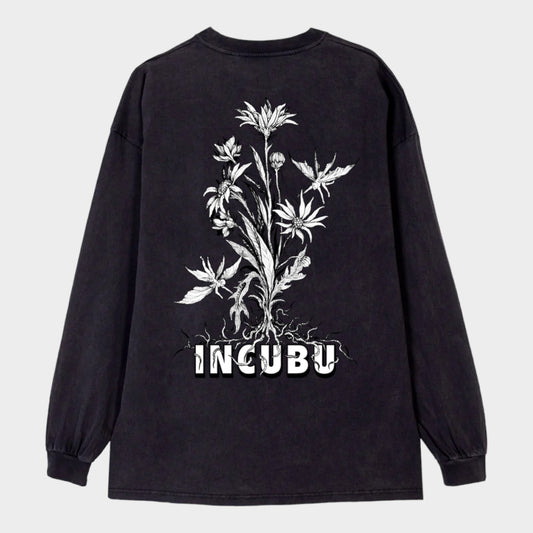 FLOWERS LS TEE VINTAGE BLACK