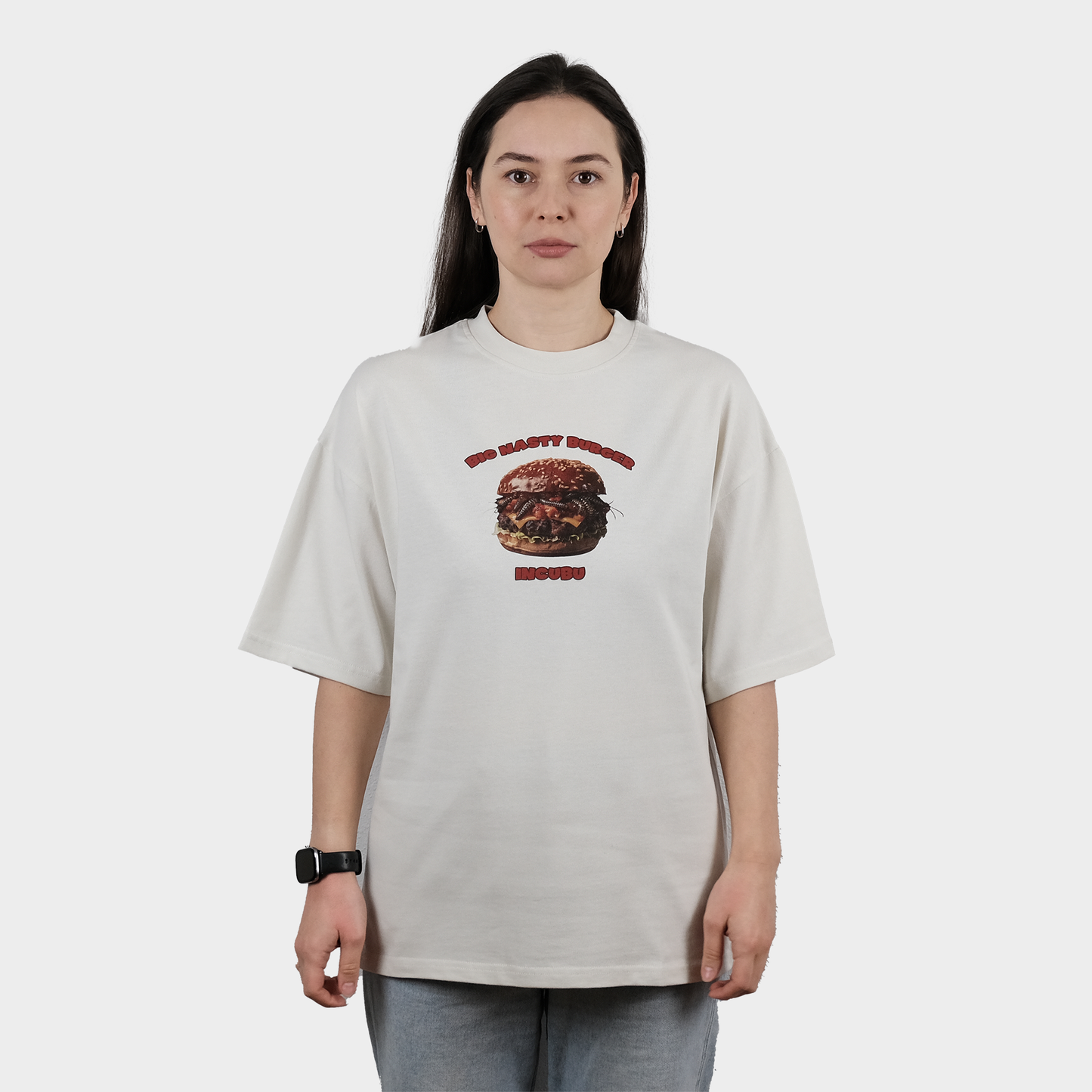 BURGER TEE VINTAGE WHITE