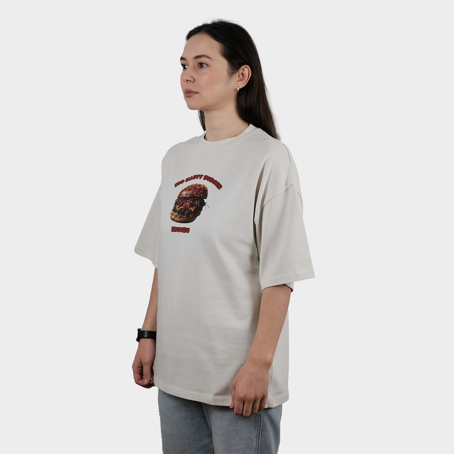 BURGER TEE VINTAGE WHITE