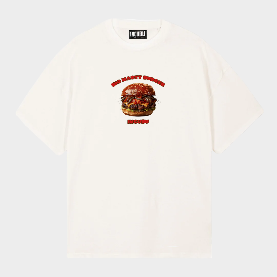 BURGER TEE VINTAGE WHITE