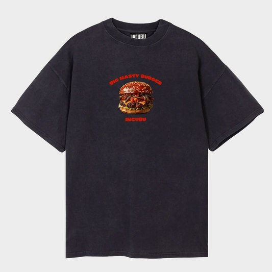 BURGER TEE VINTAGE BLACK