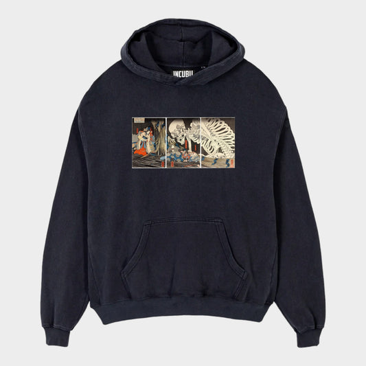 SKELETON HOODIE VINTAGE BLACK